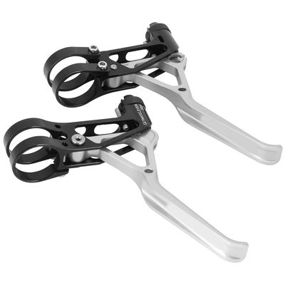 Brake Lever CNC V Brake Handle Lever Cycling Accessory Brake Levers for Folding Road Brake Parts (Black Silver)