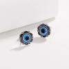 925 Sterling Silver Evil Eye Stud Earrings for Women Vintage Blue Third Eye Ear Stud Lucky Protection Jewelry Gifts (Style A) view 3