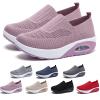 AODGHC Women's Orthopedic Sneakers, Comfortable Air Cushion Walking Shoes, Slip On Shoes (US 8, Pink) view 1