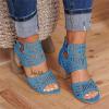 Black Wedges For Women Dressy Women's Espadrilles Sandals Ankle Strap Buckle Wedge Sandal Open Toe Studded Platform Sandals view 3