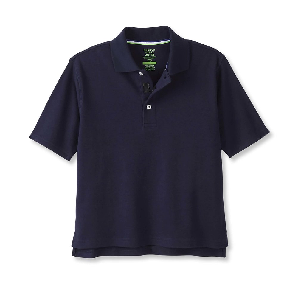 French Toast Adaptive Short Sleeve Seated Interlock Polo, Navy, 8
