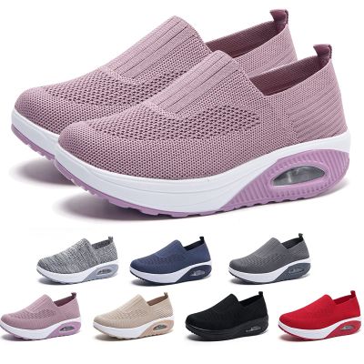AODGHC Women's Orthopedic Sneakers, Comfortable Air Cushion Walking Shoes, Slip On Shoes for Women (US 5, Pink)