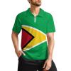 Guyana Flag Men's Polo Shirts Short Sleeve Golf T-Shirts Tops Zip Casual Sportswear M view 1