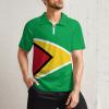Guyana Flag Men's Polo Shirts Short Sleeve Golf T-Shirts Tops Zip Casual Sportswear M view 2
