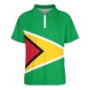 Guyana Flag Men's Polo Shirts Short Sleeve Golf T-Shirts Tops Zip Casual Sportswear M view 4