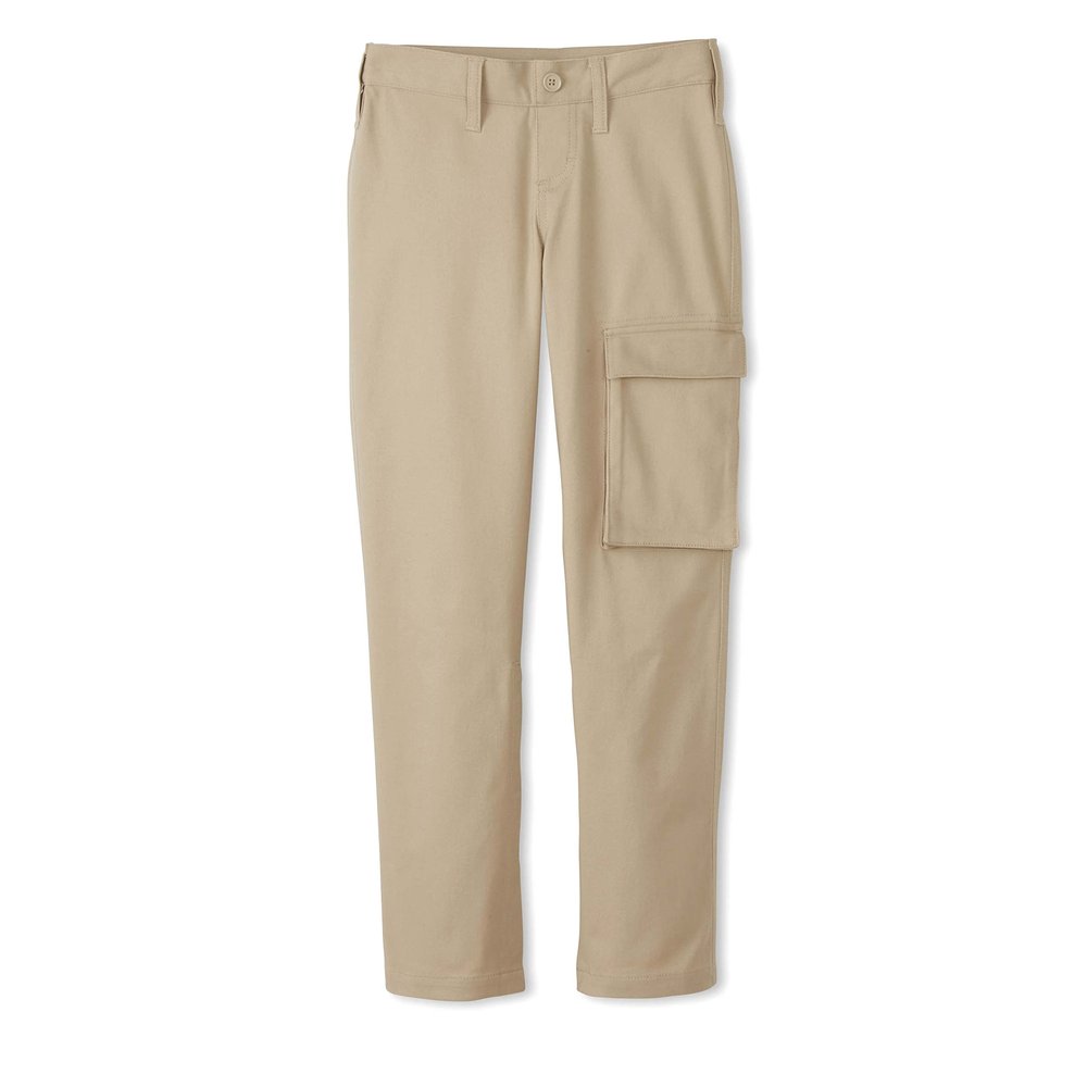 French Toast Boys Adaptive Seated Straight Leg Stretch Twill Pant, Khaki, 6