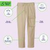 French Toast Boys Adaptive Seated Straight Leg Stretch Twill Pant, Khaki, 6 view 3