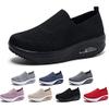 AODGHC Women's Orthopedic Sneakers, Comfortable Air Cushion Walking Shoes, Slip On Shoes (US 6.5-7, Black) view 1