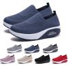 AODGHC Women's Orthopedic Sneakers, Comfortable Air Cushion Walking Shoes, Slip-On Sneakers for Women (US 6, Navy Blue) view 1