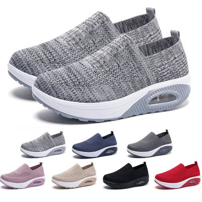 AODGHC Women's Orthopedic Sneakers, Orthopedic Walking Shoes for Women, Comfortable Air Cushion Orthopedic Sneakers, Orthopedic Slip On Shoes for Women (US 7.5,Grey)