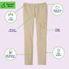 French Toast Girls Adaptive Seated Skinny Fit Stretch Ponte Pant, Khaki, 10 view 3