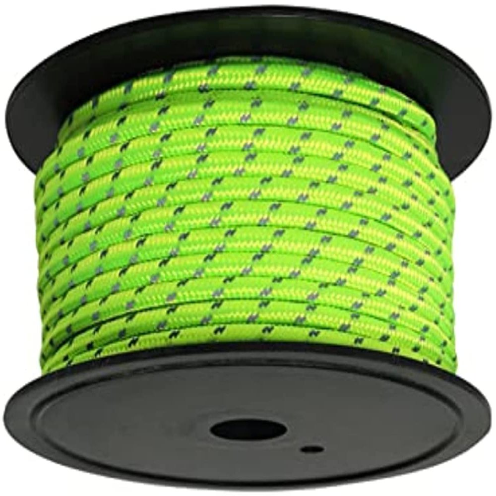 6mm Reflective Tent Rope Guylines Clothesline Towing Lines High Tensile Strength 30M (Fluorescent Green)