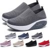 AODGHC Women's Orthopedic Sneakers, Comfortable Air Cushion Walking Shoes, Slip On Shoes (US 6, Dark Gray) view 1