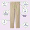 French Toast Boys Adaptive Relaxed Fit Twill Pants with Hook and Loop Closure and Pull Apart Leg Openings, Khaki (New), 10 view 3