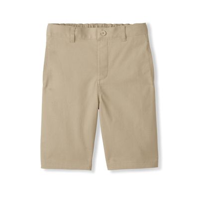 French Toast Boys Adaptive Flat Front Shorts with Hook and Loop Closure and Elastic Waist, Khaki (New), 18