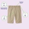 French Toast Boys Adaptive Flat Front Shorts with Hook and Loop Closure and Elastic Waist, Khaki (New), 18 view 4