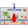 Giggle Golf Funny Waffle Golf Towels for Women  15" x 24" Microfiber with Clip | Fun Golf Gifts, League Prizes & Tournament Towels (Multicolor - Life's A Beach) view 1