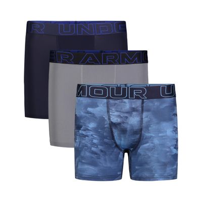 Under Armour Performance Tech - Printed 3Pk Boxer Brief, 3-Pack Windstream Print, YLG