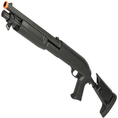 Evike Airsoft - CYMA Sport M3 3-Round Burst Multi-Airsoft Shotshell Loading Airsoft Shotgun (Model: Retractable Stock CQB)