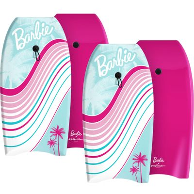 Barbie Signature 36in Bodyboard by Wavestorm 2-Pack | Graphic top Deck with high Density Slick Bottom | for Kids and Adults |Foam Construction with Accessories | Basic Leash Included