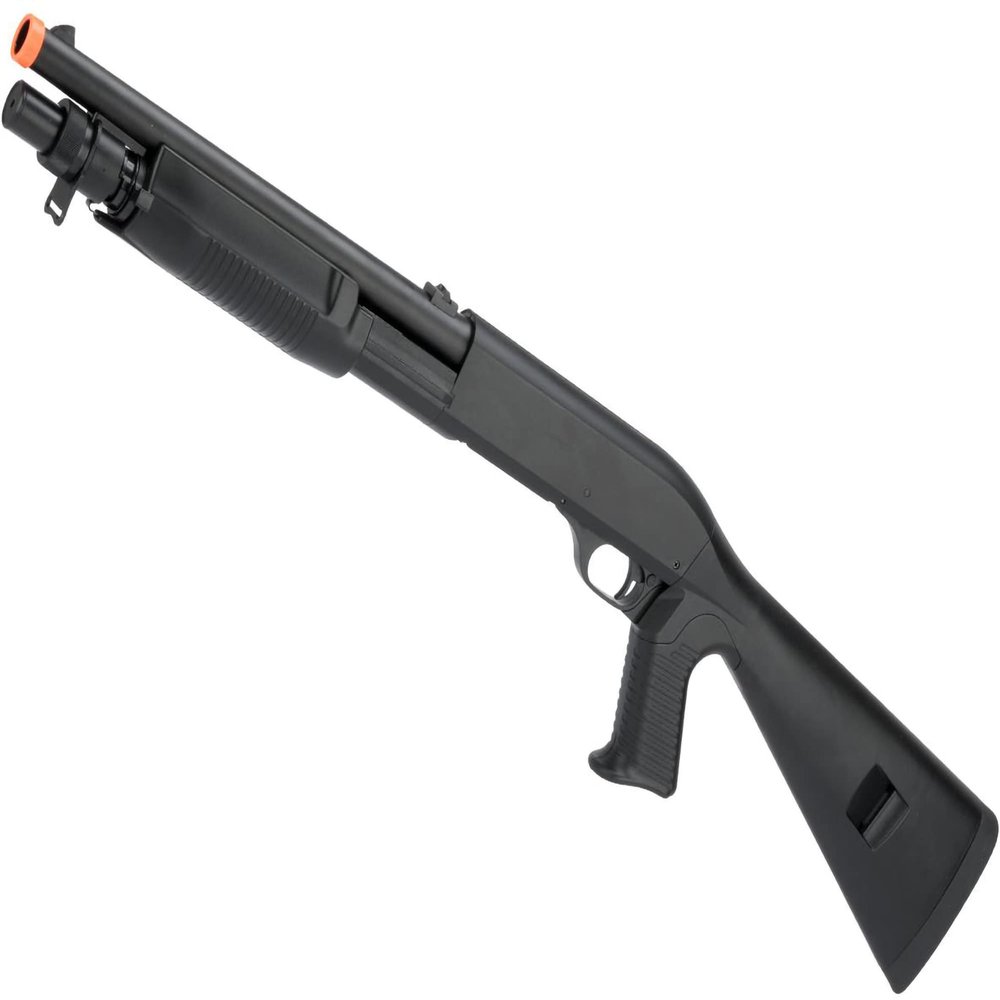 Evike Airsoft - CYMA Sport M3 3-Round Burst Multi-Airsoft Shotshell Loading Airsoft Shotgun (Model: Full Stock CQB)
