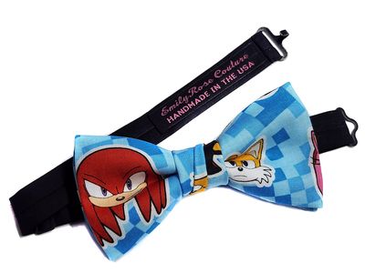 EmilyRose Couture Men's Movie Characters Bow Ties-Group 1 (Sonic's Knucles, Large (12 Year Olds to Adults))