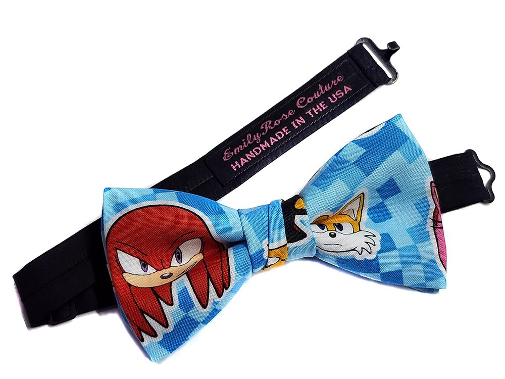 EmilyRose Couture Men's Movie Characters Bow Ties-Group 1 (Sonic's Knucles, Large (12 Year Olds to Adults))