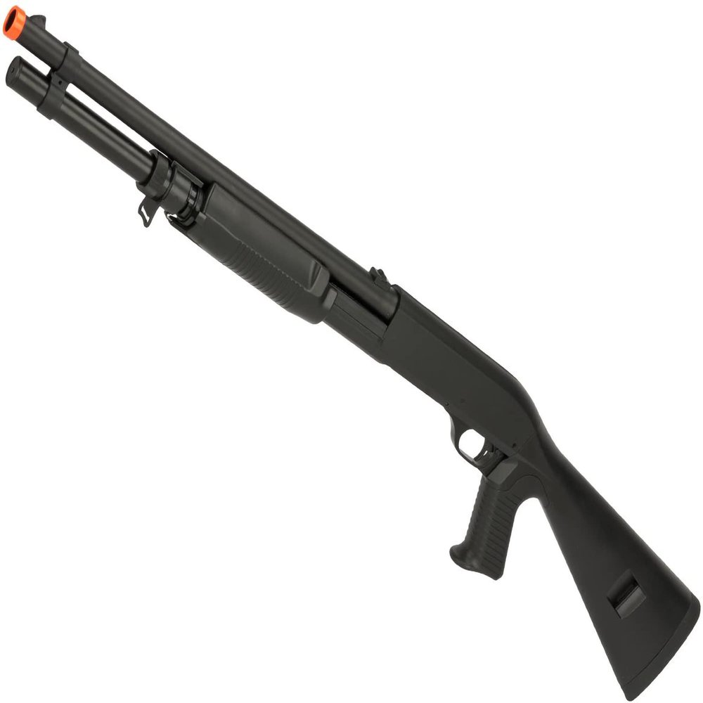 Evike Airsoft - CYMA Sport M3 3-Round Burst Multi-Airsoft Shotshell Loading Airsoft Shotgun (Model: Full Stock)