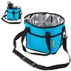 4 Water Bottle Holder with Strap | Family Size 4 Compartment Drink Bag, Multiple Tumbler Carrier Caddy | Adjustable Fits Large & Small Drinks | Hands Free, Won't Tip Over in Car (Blue) view 1
