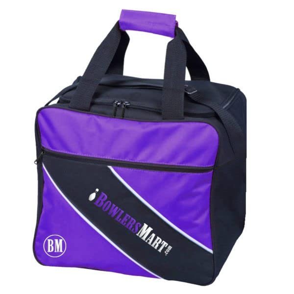 BowlersMart Essential 1 Ball Single Tote Bowling Bag (Purple)