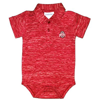 Two Feet Ahead Ohio State Buckeyes Space Dye Short Sleeve Golf Polo Baby Bodysuit Creeper Newborn Infants (Ohio State Buckeyes, 12 Months)