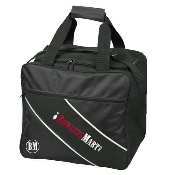 BowlersMart Essential 1 Ball Single Tote Bowling Bag (Black)