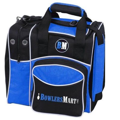 BowlersMart Curve 1 Ball Single Tote Bowling Bag (Royal)