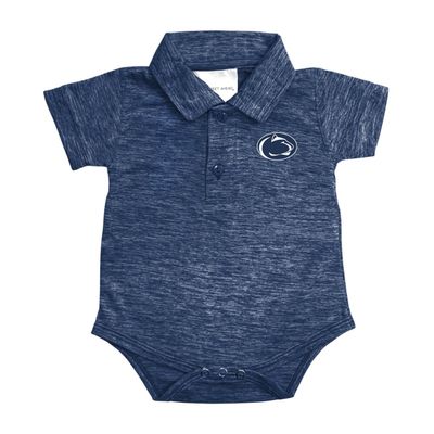Two Feet Ahead Penn State Nittany Lions Space Dye Short Sleeve Golf Polo Baby Bodysuit Creeper Newborn Infants (Penn State Nittany Lions, 0-3 Months)