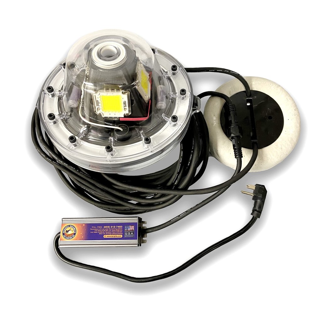 Apollo Underwater LED Lighting System, Underwater Dock Light, Fish Light (White, 120 Foot Power Cord)