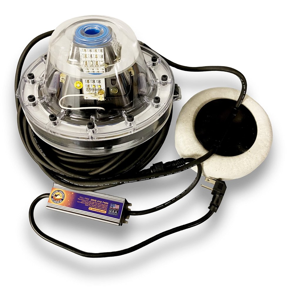 Apollo Iris Underwater LED Lighting System, Underwater Dock Light, Fish Light, 16000 Lumens (Blue/White (Center/Outer), 120 Foot Power Cord)