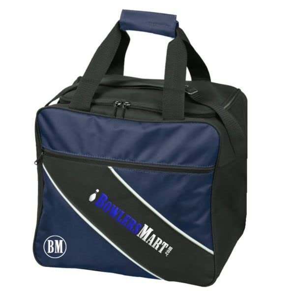 BowlersMart Essential 1 Ball Single Tote Bowling Bag (Navy)
