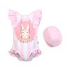 Toddler Girl's Cartoon Rabbit Swimsuit Girl Summer Sleeveless Ruffled Lace Swimsuit 2 PCS Suit (A, 6-7 Years) view 1