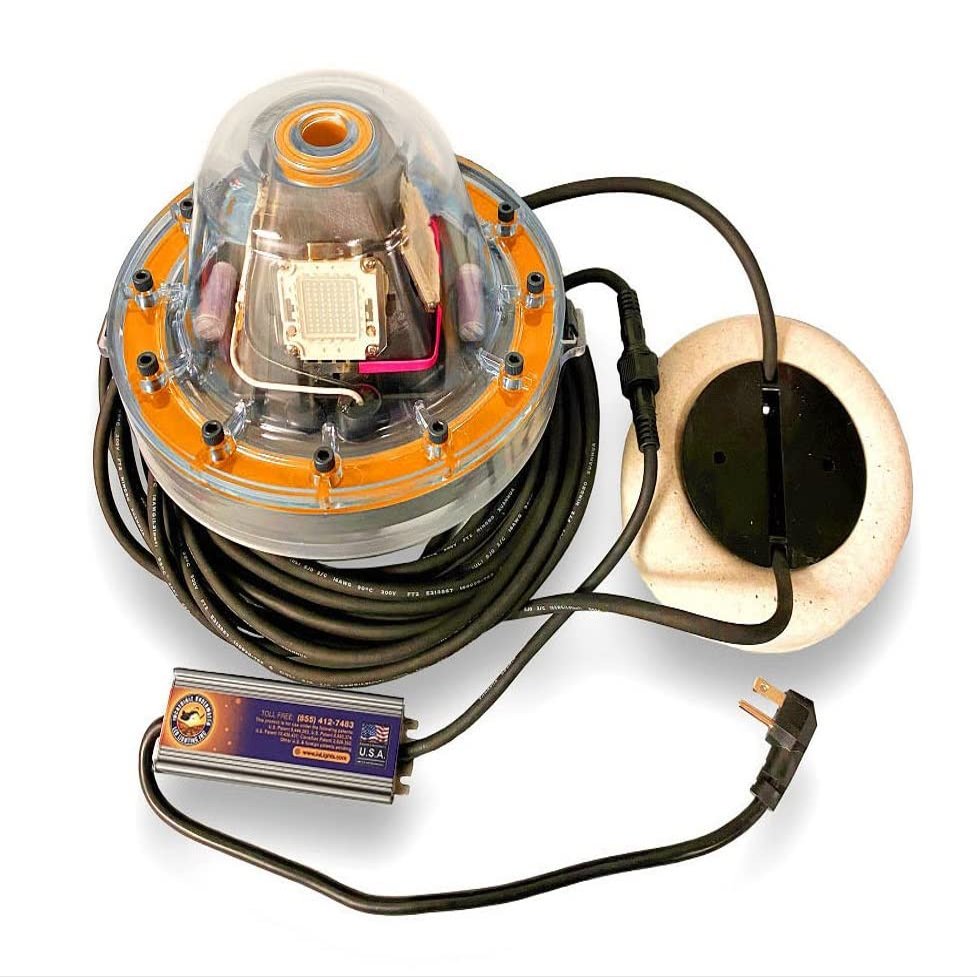 Apollo Underwater LED Lighting System, Underwater Dock Light, Fish Light (Orange, 120 Foot Power Cord)