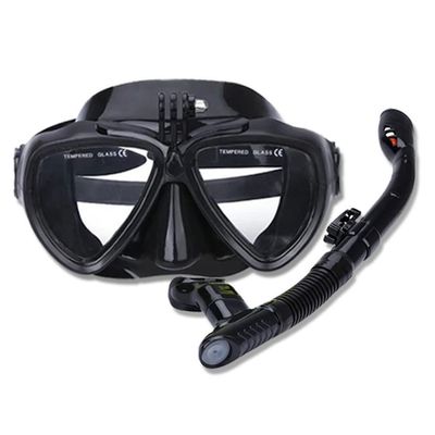 Marycan Adult Snorkel Set, Dry Snorkel Set,Panoramic Wide View,Anti-Fog Scuba Diving Mask,Easy Breathing and Professional Snorkeling Gear and not Easily Deformed (Color : Black)