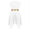 YEAHDOR Women's Asymmetrical Liturgical Praise Dance Dress Sleeveless Color Block Robe Dress Worship Lyrical Dancewear White Medium view 4