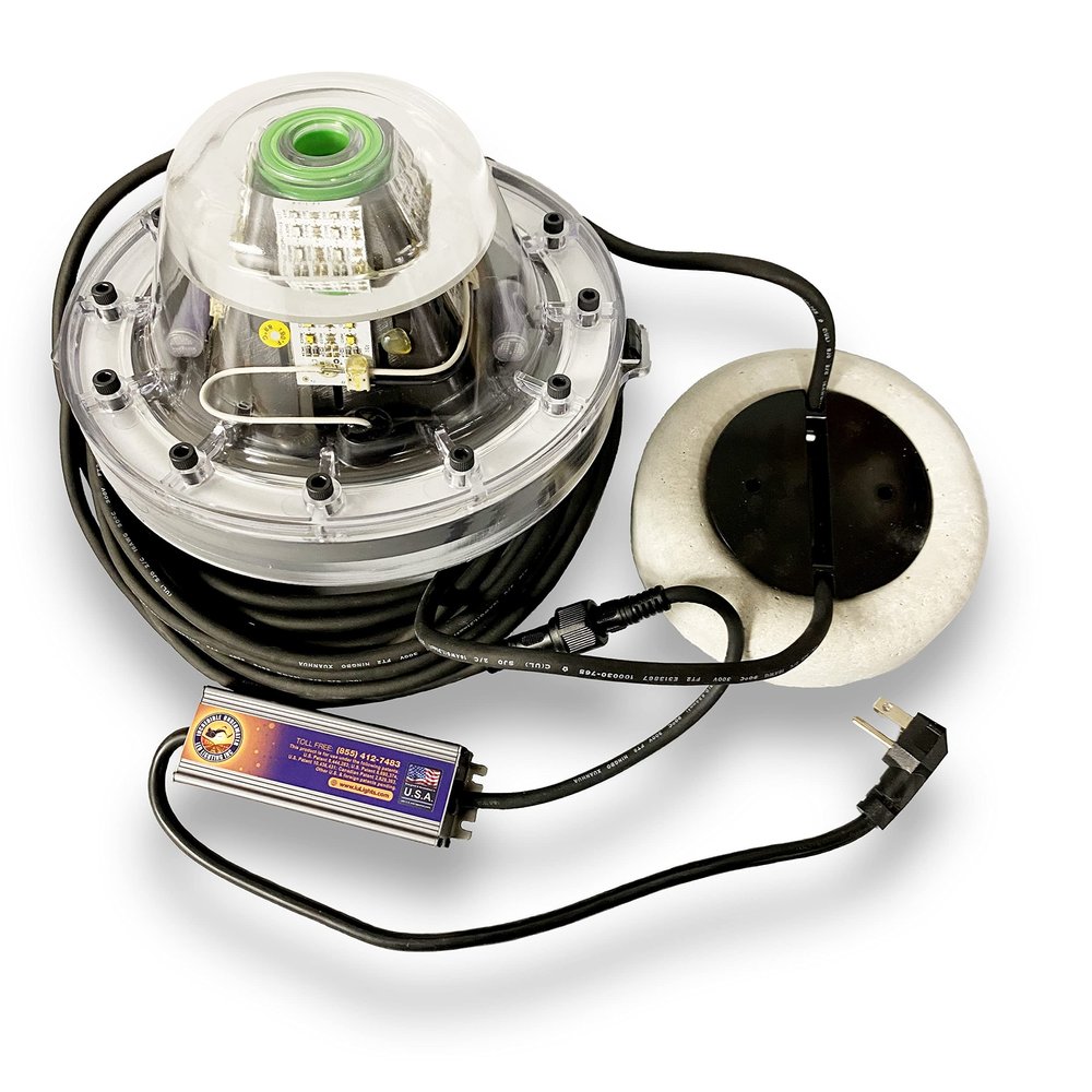 Apollo Iris Underwater LED Lighting System, Underwater Dock Light, Fish Light, 16000 Lumens (Green/White (Center/Outer), 40 Foot Power Cord)