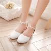 Girls Mary Jane Dress Shoes Pumps Low Heels Flower Party High School Prom Sandals Grils Dress Shoes Water Shoes for Boys (White, 13 Little Child) view 3