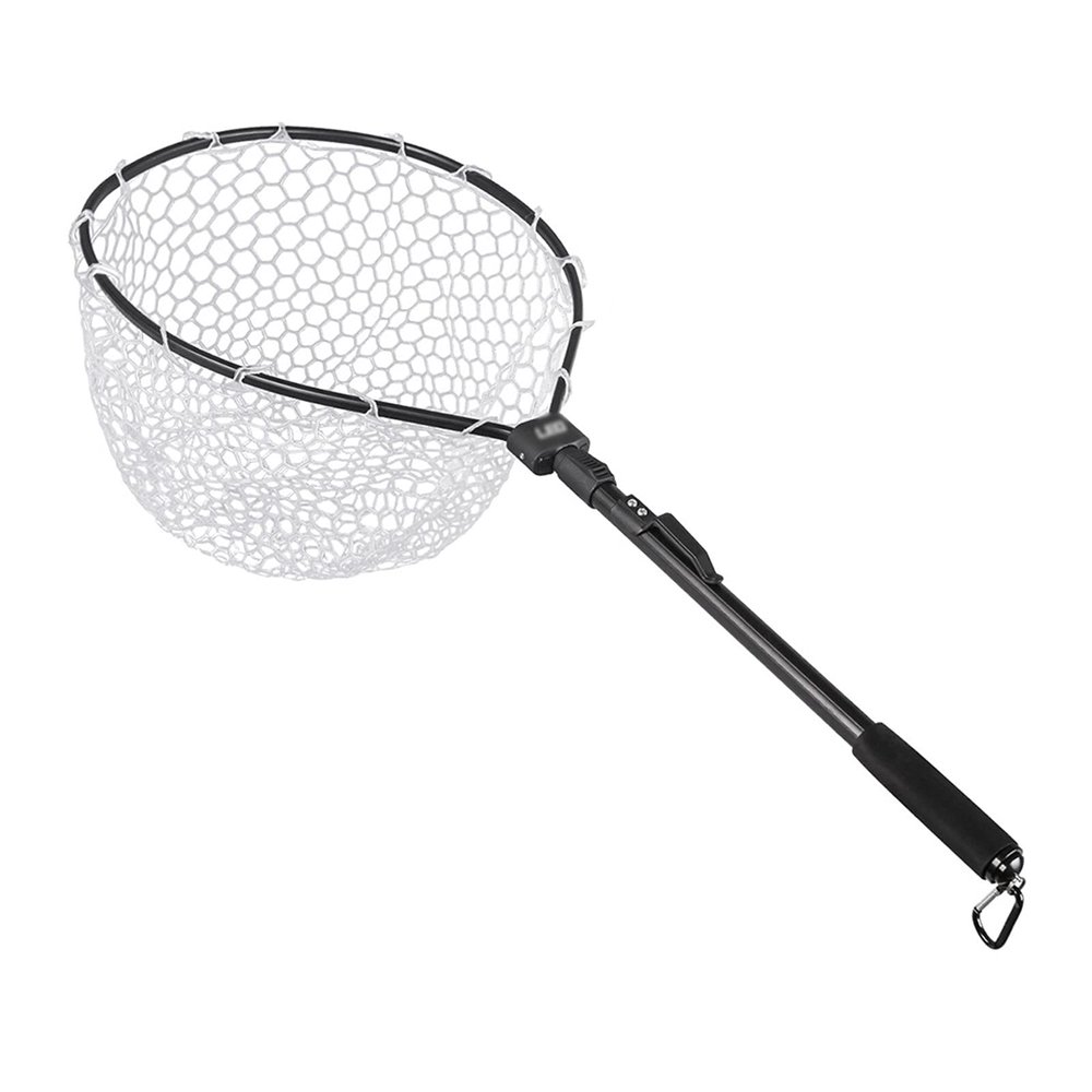 Fish Net Fishing Landing Net Collapsible Aluminum Alloy Fishing Net Folding Fish Landing Net with Carabiner Clip for Fish Catching Releasing Dip Net