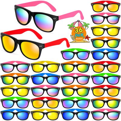 GINMIC Kids Sunglasses Bulk, Neon Sunglasses Party Favors with UV400 Protection for Kids, Boys and Girls, Party Favor For Kids, Birthday Graduation Party Supplies, Beach, Pool Party Favors