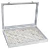 Bivisen Ring Display Case Organizer Box with Transparent Lid, 100 Slot Ring Organizer Holder Showcase For Store Display Jewelry Show Home (Grey) view 1