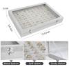 Bivisen Ring Display Case Organizer Box with Transparent Lid, 100 Slot Ring Organizer Holder Showcase For Store Display Jewelry Show Home (Grey) view 3