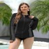 ATTRACO Women Sun Protection Rashguard Long Sleeve Swim Shirts Swimwear Surf Shirts Black S view 3
