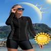 ATTRACO Women Sun Protection Rashguard Long Sleeve Swim Shirts Swimwear Surf Shirts Black S view 4