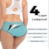 TIICHOO Period Underwear for Women Heavy Flow Soft Ladies Teens Menstrual Leak Proof Panties Incontinence 3 Pack (Large, Turquoise/Beige/Charcoal Gray) view 4